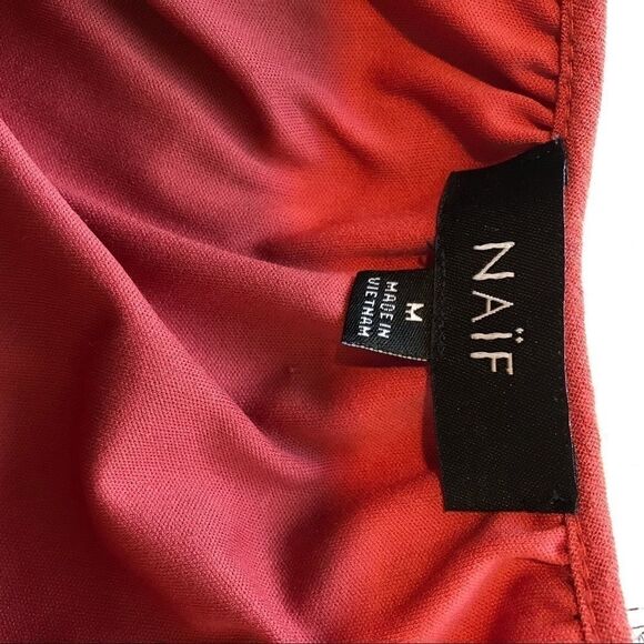 Naïf BOHO Crepe Lace Tie V-Neck Shift Mini Dress Large - Picture 6 of 8